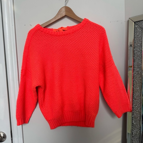Ted baker chunky orange knit bow back Women's Sweater 4 coral Beachy - Picture 2 of 7